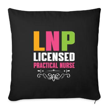 Licensed Practical Nurse - Sofa pillowcase 17,3'' x 17,3'' (45 x 45 cm) - black - Front