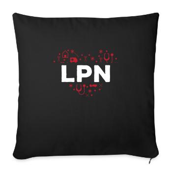 Licensed Practical Nurse - Sofa pillowcase 17,3'' x 17,3'' (45 x 45 cm) - black - Front