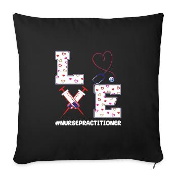 Advanced Practice Nurse Valentine's Day - Sofa pillowcase 17,3'' x 17,3'' (45 x 45 cm) - black - Front