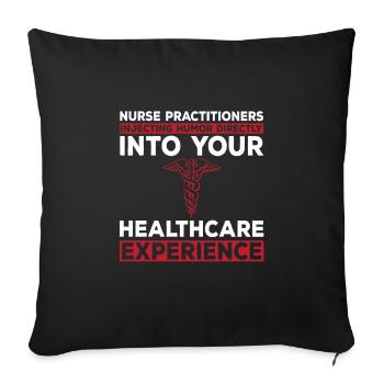 Drôle de citation d’infirmière praticienne - Housse de coussin décorative 45 x 45 cm - noir - Devant