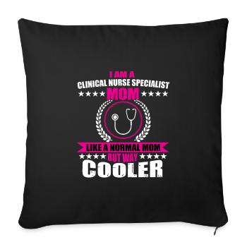 Infirmière clinicienne Fête des mères - Housse de coussin décorative 45 x 45 cm - noir - Devant