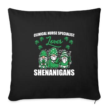 Clinical Nurse St. Patrick's Day - Sofa pillowcase 17,3'' x 17,3'' (45 x 45 cm) - black - Front