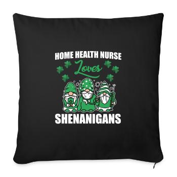 Home Nurse St. Patrick's Day - Sofa pillowcase 17,3'' x 17,3'' (45 x 45 cm) - black - Front