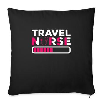 Temporary Employment Nursing Nurse - Sofa pillowcase 17,3'' x 17,3'' (45 x 45 cm) - black - Front