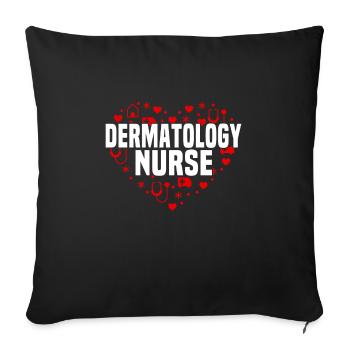 Dermatology Nurse Heart Design - Sofa pillowcase 17,3'' x 17,3'' (45 x 45 cm) - black - Front