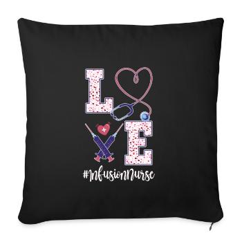 Cute Infusion Nurse Valentine's Day - Sofa pillowcase 17,3'' x 17,3'' (45 x 45 cm) - black - Front