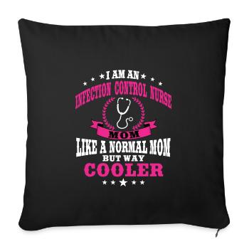 Funny Hygiene NurseMom - Sofa pillowcase 17,3'' x 17,3'' (45 x 45 cm) - black - Front