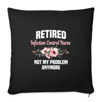 Infirmière en hygiène à la retraite - Housse de coussin décorative 45 x 45 cm - noir - Devant