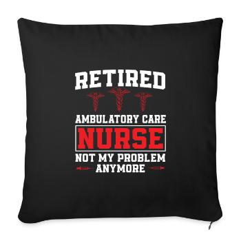 Infirmière ambulatoire à la retraite - Housse de coussin décorative 45 x 45 cm - noir - Devant