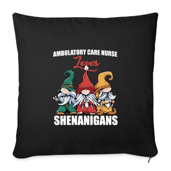 Infirmière ambulatoire de la Saint-Patrick - Housse de coussin décorative 45 x 45 cm - noir - Devant