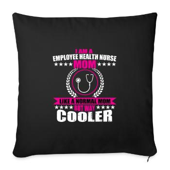Maman infirmière d’entreprise - Housse de coussin décorative 45 x 45 cm - noir - Devant
