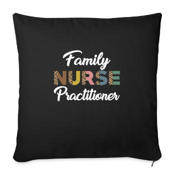 Infirmière familiale FNP - Housse de coussin décorative 45 x 45 cm - noir - Devant