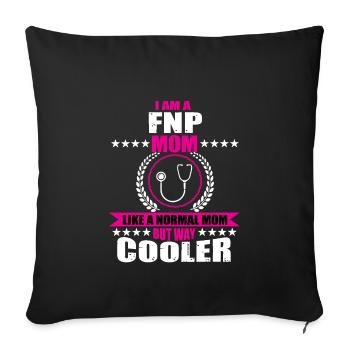 Family nurse FNP mom - Sofa pillowcase 17,3'' x 17,3'' (45 x 45 cm) - black - Front