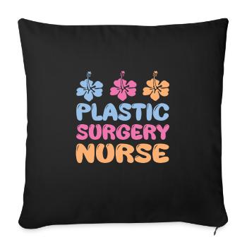 Floral Design Plastic Surgery Nurse - Sofa pillowcase 17,3'' x 17,3'' (45 x 45 cm) - black - Front