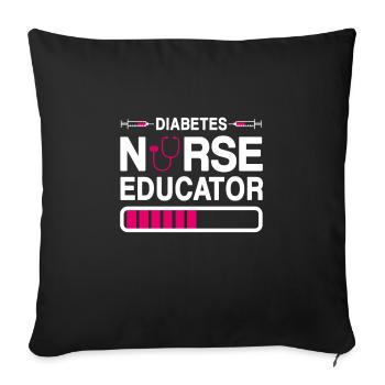 Infirmière instructrice en diabète - Housse de coussin décorative 45 x 45 cm - noir - Devant