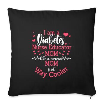 Mignon Diabetes Nurse Mom Design - Housse de coussin décorative 45 x 45 cm - noir - Devant