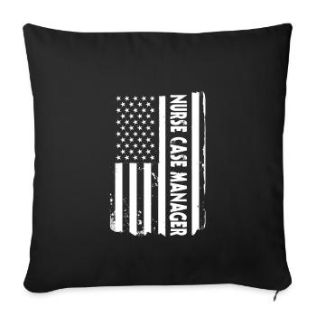 Nursing Manager USA Flag - Sofa pillowcase 17,3'' x 17,3'' (45 x 45 cm) - black - Front