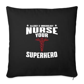 Allergy and Immunology Nurse - Sofa pillowcase 17,3'' x 17,3'' (45 x 45 cm) - black - Front