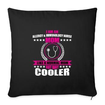Drôle d’infirmière en allergie et immunologie - Housse de coussin décorative 45 x 45 cm - noir - Devant