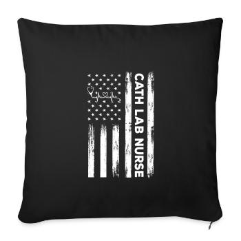USA Fahne Katheterlabor Krankenschwester - Sofakissenbezug 45 x 45 cm - Schwarz - Vorne