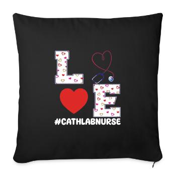 I love cath lab nurse for Valentine's Day - Sofa pillowcase 17,3'' x 17,3'' (45 x 45 cm) - black - Front