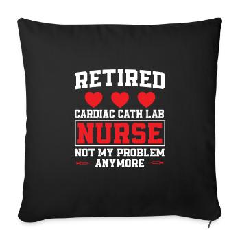 Infirmière à la retraite du laboratoire de cathétérisme cardiaque - Housse de coussin décorative 45 x 45 cm - noir - Devant