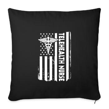 USA flag telemedicine nurse America - Sofa pillowcase 17,3'' x 17,3'' (45 x 45 cm) - black - Front