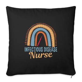 Infirmière Infectiologie Arc-en-ciel - Housse de coussin décorative 45 x 45 cm - noir - Devant