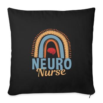 Neuro Nurse Rainbow - Sofa pillowcase 17,3'' x 17,3'' (45 x 45 cm) - black - Front
