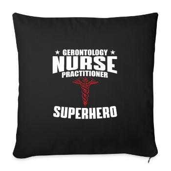 Gerontology Nurse Practitioner Superhero - Sofa pillowcase 17,3'' x 17,3'' (45 x 45 cm) - black - Front