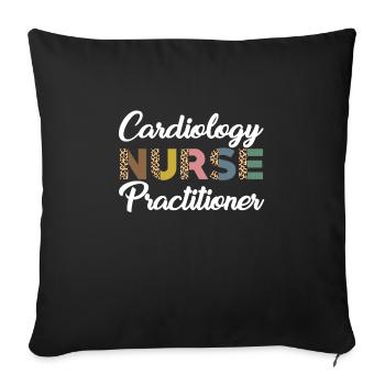 Cardiology Nurse Leopard - Sofa pillowcase 17,3'' x 17,3'' (45 x 45 cm) - black - Front