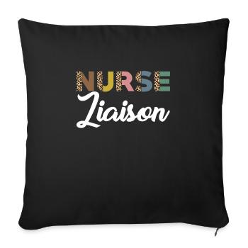 Connection sister leopard print design - Sofa pillowcase 17,3'' x 17,3'' (45 x 45 cm) - black - Front