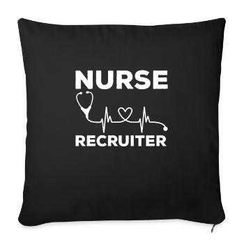 Nursing Recruiters - Sofa pillowcase 17,3'' x 17,3'' (45 x 45 cm) - black - Front