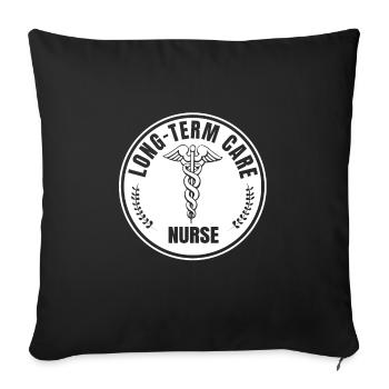 Long-term caregivers and geriatric nurses - Sofa pillowcase 17,3'' x 17,3'' (45 x 45 cm) - black - Front