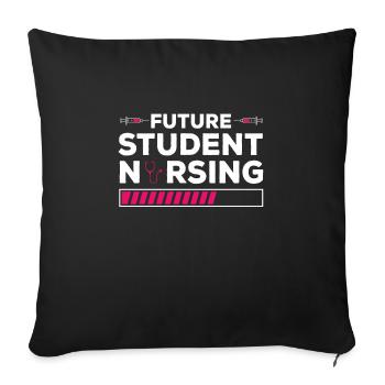 Future student of nursing school - Sofa pillowcase 17,3'' x 17,3'' (45 x 45 cm) - black - Front