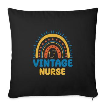 Vintage Krankenschwester Boho Regenbogen - Sofakissenbezug 45 x 45 cm - Schwarz - Vorne