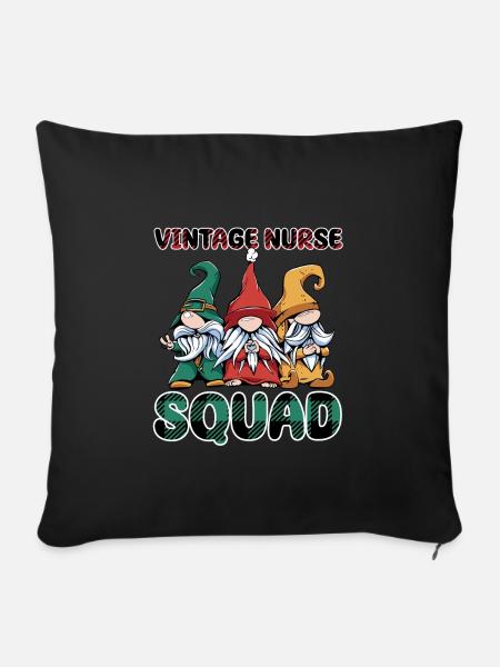 Lustige Vintage Krankenschwester Squad - Sofakissenbezug 45 x 45 cm - Schwarz