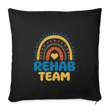 Niedliches Reha-team Boho Regenbogen Bekleidung - Sofakissenbezug 45 x 45 cm - Schwarz - Vorne