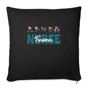 Trauma Nurse Floral Outfit - Sofa pillowcase 17,3'' x 17,3'' (45 x 45 cm) - black - Front