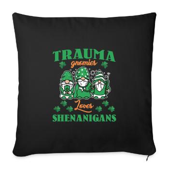 Trauma Gnomies St. Patrick's Day - Sofa pillowcase 17,3'' x 17,3'' (45 x 45 cm) - black - Front