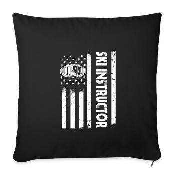Usa Flag Instruktor Skikurse Skifahrer Coaching - Sofakissenbezug 45 x 45 cm - Schwarz - Vorne