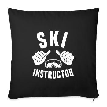 Ski instructor ski briller ski lessons - Sofa pillowcase 17,3'' x 17,3'' (45 x 45 cm) - black - Front