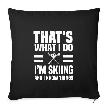 Funny skier saying alpine skiing - Sofa pillowcase 17,3'' x 17,3'' (45 x 45 cm) - black - Front