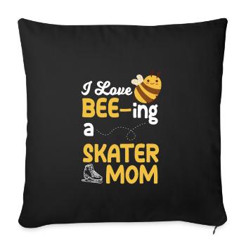 Cute Skate Mom Figure Skater - Sofa pillowcase 17,3'' x 17,3'' (45 x 45 cm) - black - Front