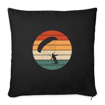Conception de pilote de vitesse rétro - Housse de coussin décorative 45 x 45 cm - noir - Devant