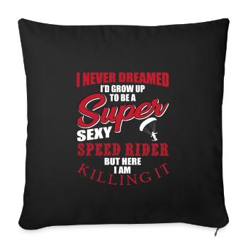 Drôle de dicton de vitesse - Housse de coussin décorative 45 x 45 cm - noir - Devant