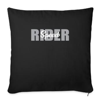 Great Speed Rider Schriftzug - Sofakissenbezug 45 x 45 cm - Schwarz - Vorne