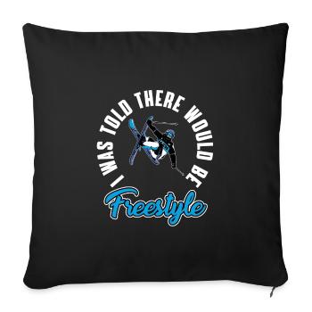 Funny freestyle ski design - Sofa pillowcase 17,3'' x 17,3'' (45 x 45 cm) - black - Front