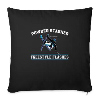 Lustiges Freestyle Ski Geschenk - Sofakissenbezug 45 x 45 cm - Schwarz - Vorne