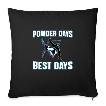 Lustiger Freestyle Skifahrer Spruch - Sofakissenbezug 45 x 45 cm - Schwarz - Vorne